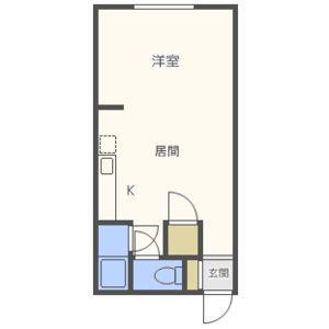 コーポミヤコシ(1DK/1階)の間取り写真