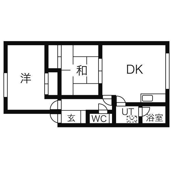 クリスタルパレス水晶宮(2LDK/1階)の間取り写真