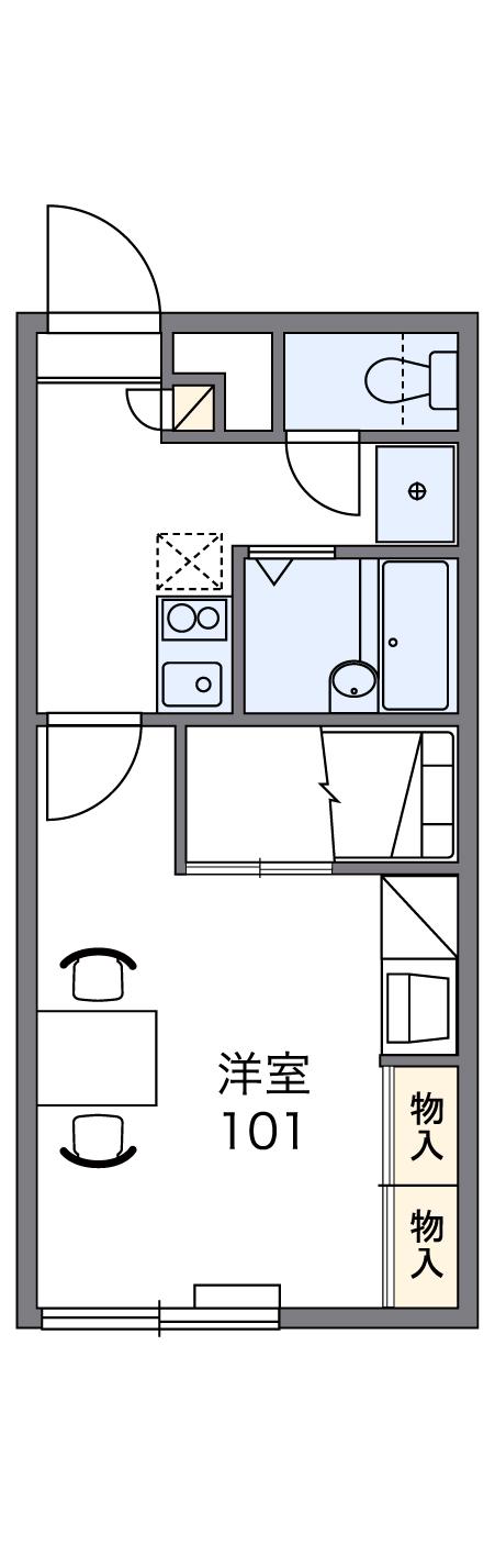 レオパレススカイラーク(1K/1階)の間取り写真