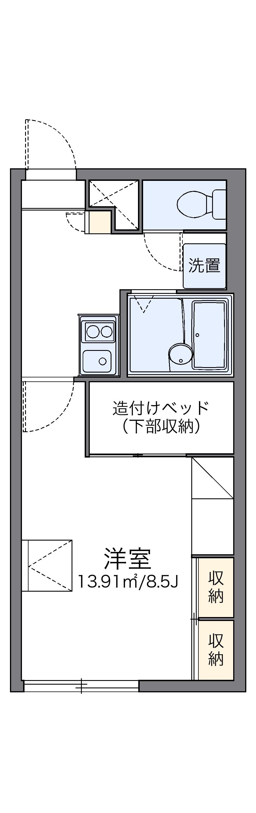 レオパレスいざり(1K/1階)の間取り写真