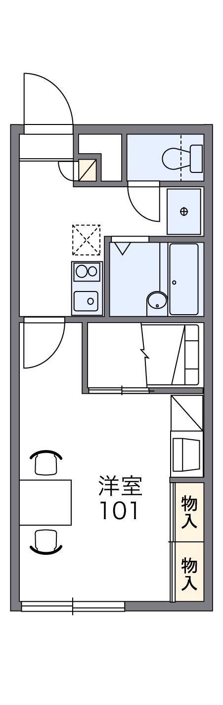 レオパレスさやか(1K/1階)の間取り写真