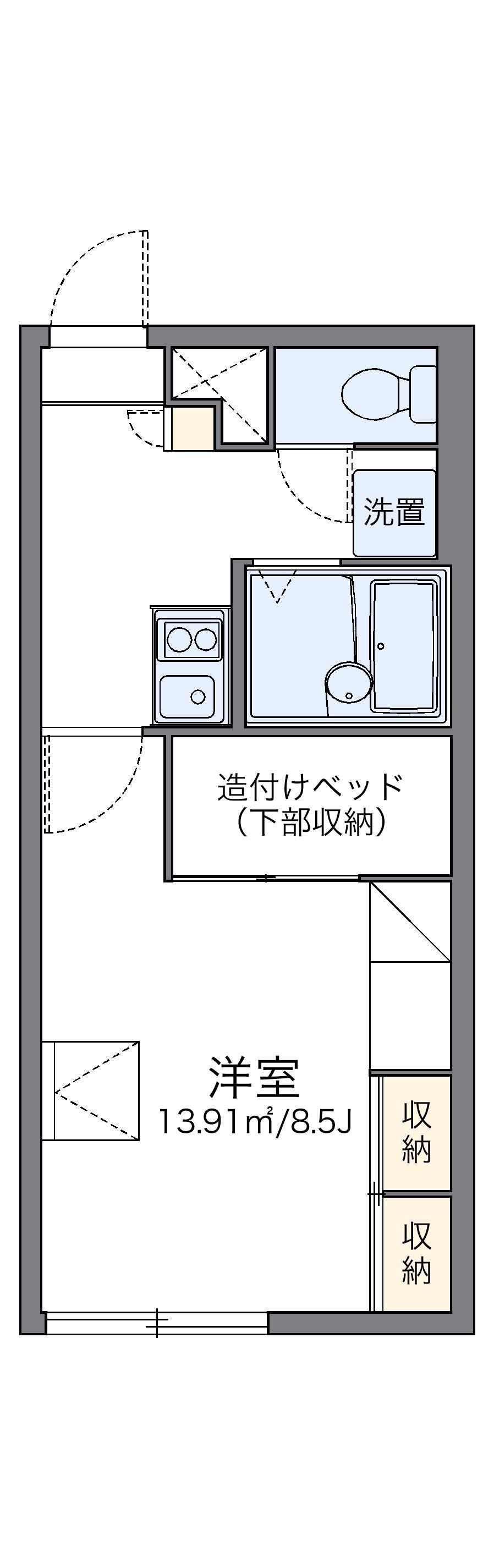 レオパレスひまわり(1K/2階)の間取り写真