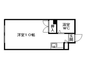 グランメール月寒(ワンルーム/1階)の間取り写真