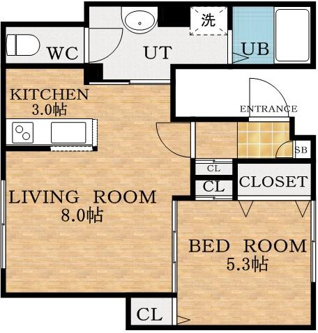 ARSシャルム白石(1LDK/3階)の間取り写真