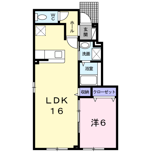 サニーガーデン(1LDK/1階)の間取り写真