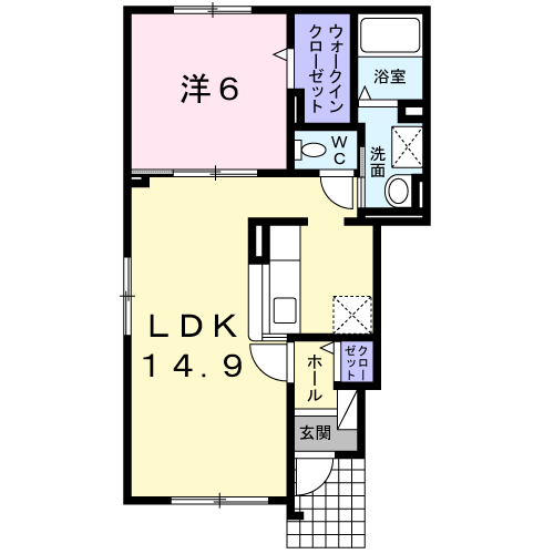 CAVERNⅠ(1LDK/1階)の間取り写真
