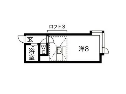 リフュージオ平岸(ワンルーム/2階)の間取り写真