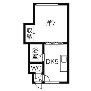 ルピナス南平岸(1DK/4階)の間取り写真