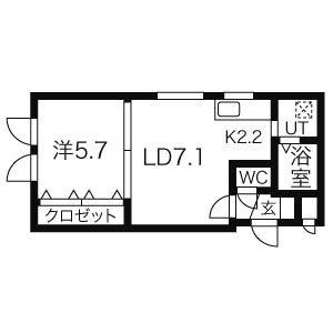 エテルノ白石(1LDK/3階)の間取り写真