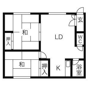 東栄ハウス(2LDK/2階)の間取り写真