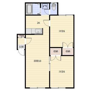 ルモアII(2LDK/2階)の間取り写真