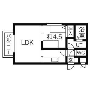 ΑNEXT平和通(1LDK/3階)の間取り写真