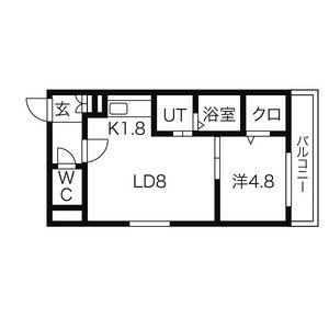 SENNA澄川(1LDK/2階)の間取り写真