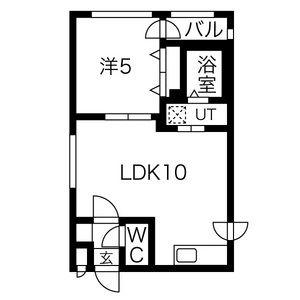 ラフィネ東札幌(1LDK/4階)の間取り写真