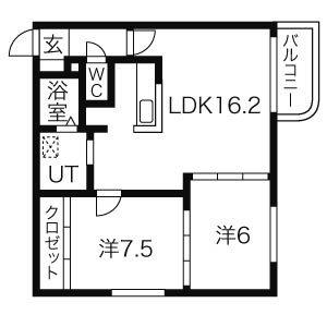 メルシメゾン(2LDK/3階)の間取り写真