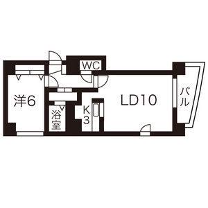 札幌市東豊線 月寒中央駅 徒歩6分 8階建 築23年(1LDK/7階)の間取り写真