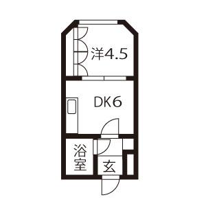ドリームシティ本郷(1DK/2階)の間取り写真