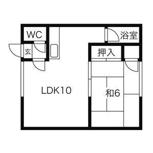 楽陽荘(1LDK/1階)の間取り写真