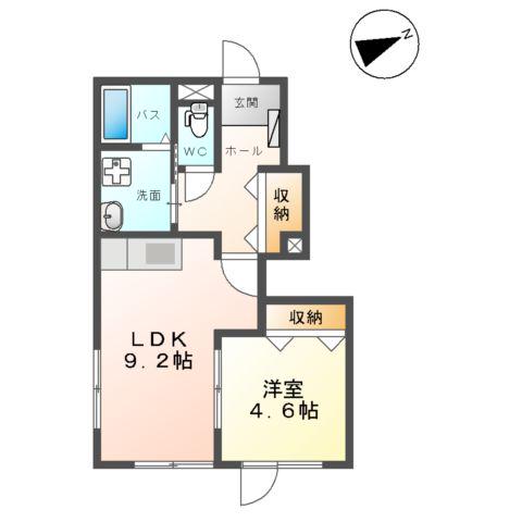 メゾン・リヴィエール(1DK/1階)の間取り写真