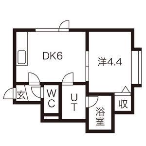 ビバリー南郷(1DK/1階)の間取り写真