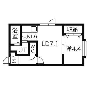 アークコート平岸48(1LDK/3階)の間取り写真