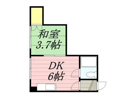 第5もりいマンション(1DK/3階)の間取り写真