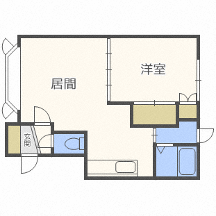 SKコーポラス(1LDK/3階)の間取り写真
