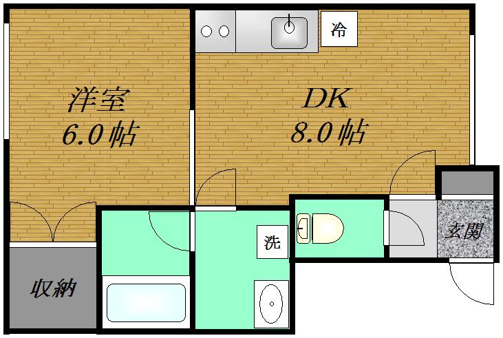 リージェント3(1LDK/2階)の間取り写真