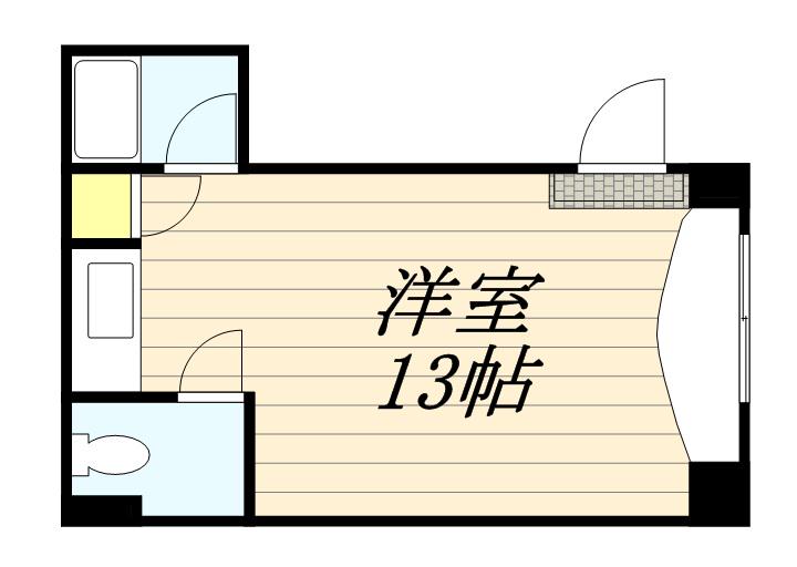 ツインビルB(ワンルーム/3階)の間取り写真