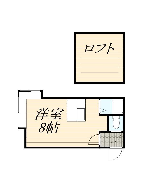 クラーク羊ヶ丘壱番館(ワンルーム/2階)の間取り写真