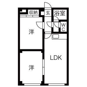 ハーベストⅤ(2LDK/4階)の間取り写真