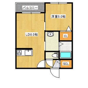 A BOND GRAN菊水(1LDK/4階)の間取り写真