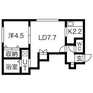 アプリーラ青葉町 A棟(1LDK/2階)の間取り写真