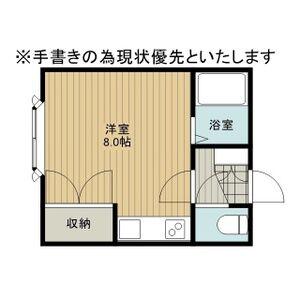 カーサオーロックスⅡ(ワンルーム/2階)の間取り写真