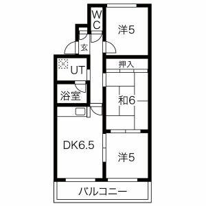 シャトー南平岸(3DK/1階)の間取り写真