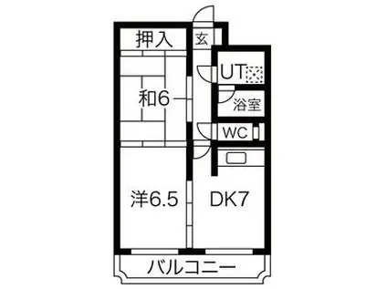 シャトー和田(2DK/4階)の間取り写真
