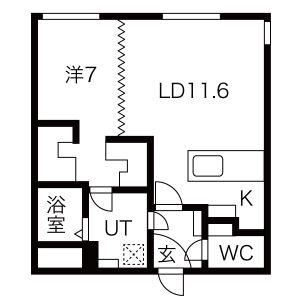 RESIDENCE SAPPORO T9(1LDK/4階)の間取り写真