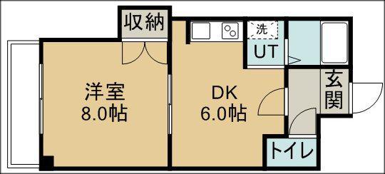 アクティブプラザ真栄(1DK/2階)の間取り写真