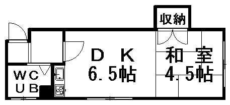 南郷ハイツ(1DK/3階)の間取り写真