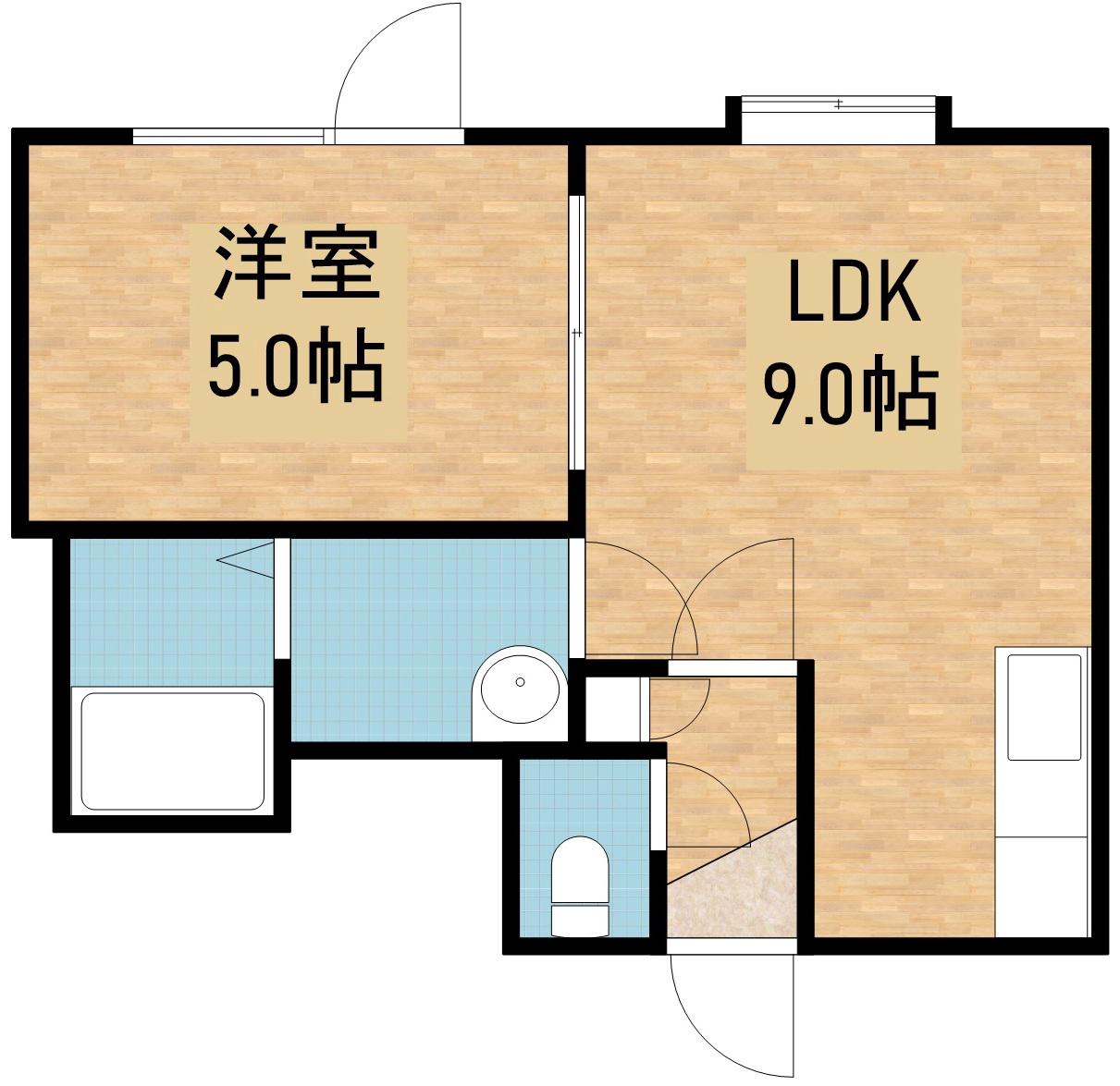 エルズカーサⅢ(1LDK/2階)の間取り写真