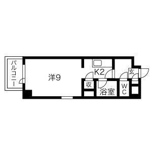 NACビル豊平(1K/8階)の間取り写真