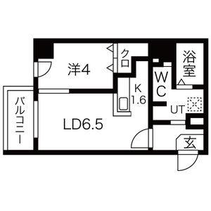 LEE東札幌A(1LDK/6階)の間取り写真