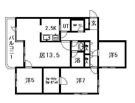 NOA2(3LDK/5階)の間取り写真