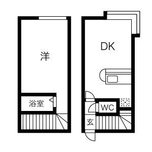 ラフォーレ壱番館(1DK/2階)の間取り写真