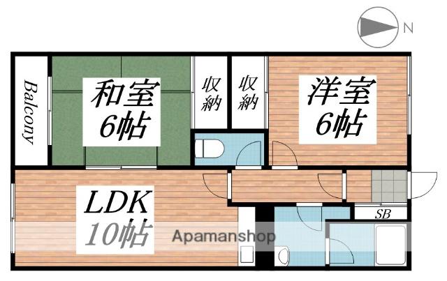 アーバンライフⅢ(2LDK/2階)の間取り写真
