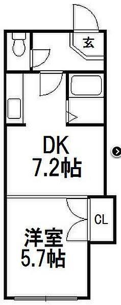デベックス澄川47(1DK/1階)の間取り写真