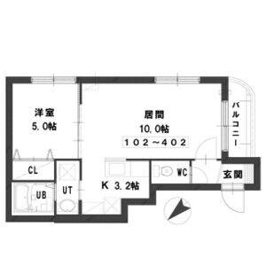 グランメール東札幌B(1LDK/1階)の間取り写真