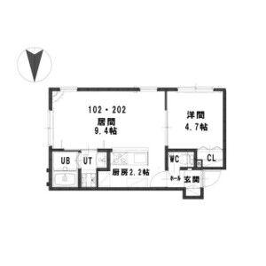 ルミエール FPC(1LDK/2階)の間取り写真