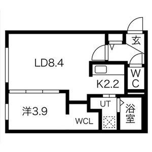 PORTEーBONHEUR FUKUZUMIポルトボヌールフク(1LDK/4階)の間取り写真