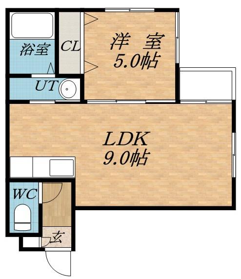 グランディール月寒2-6(1LDK/4階)の間取り写真